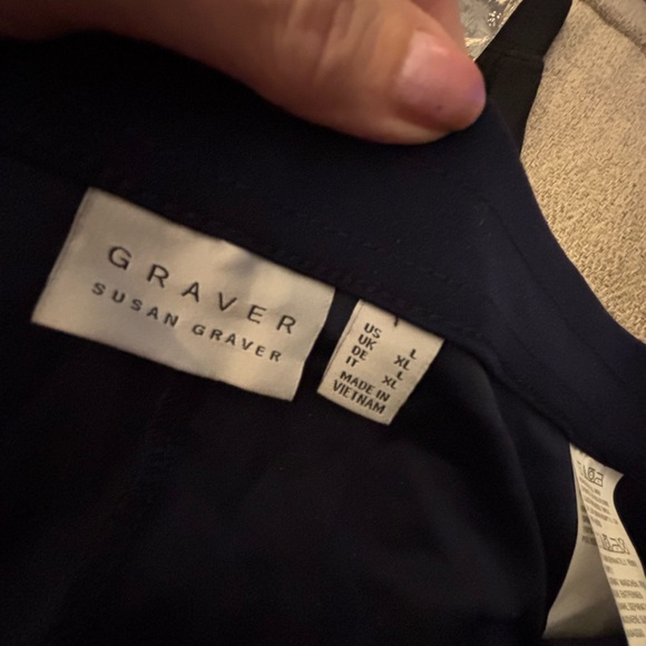 Navy Blue Susan Graver Reg LK Fusion Pull-On Crop Pants Navy Sz L - Picture 5 of 10